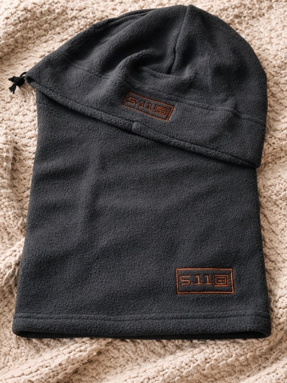 5.11 Tactical Black Fleece Beanie with Matching Gaiter